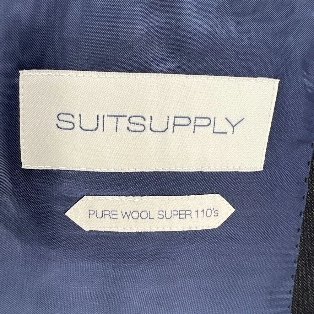 SUITSUPPLY Napoli‎ Men 46 S Blazer Pure Wool Super 110's Dark Grey Lined